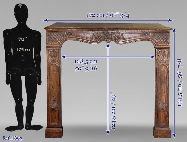 Carved oak mantel from the 18th century-10