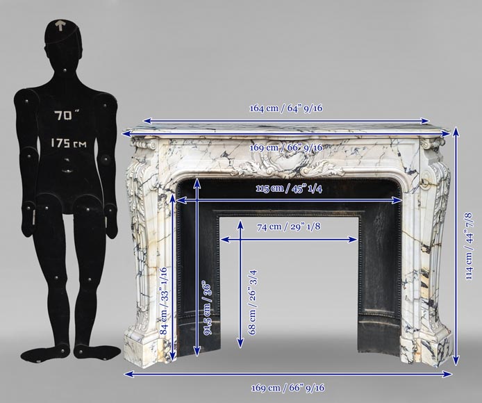 Regency style mantel in Paonazzo marble, 19th century-11