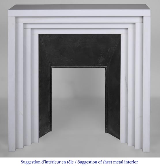 Modern granite fireplace in Art Deco style-9