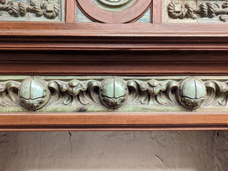 Fireplace by Gentil and Bourdet in Green Stoneware and Oak-6