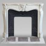 Louis XV style fireplace in Carrara marble