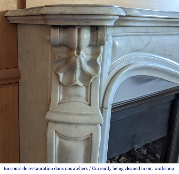 Louis XV style fireplace in Carrara marble-4