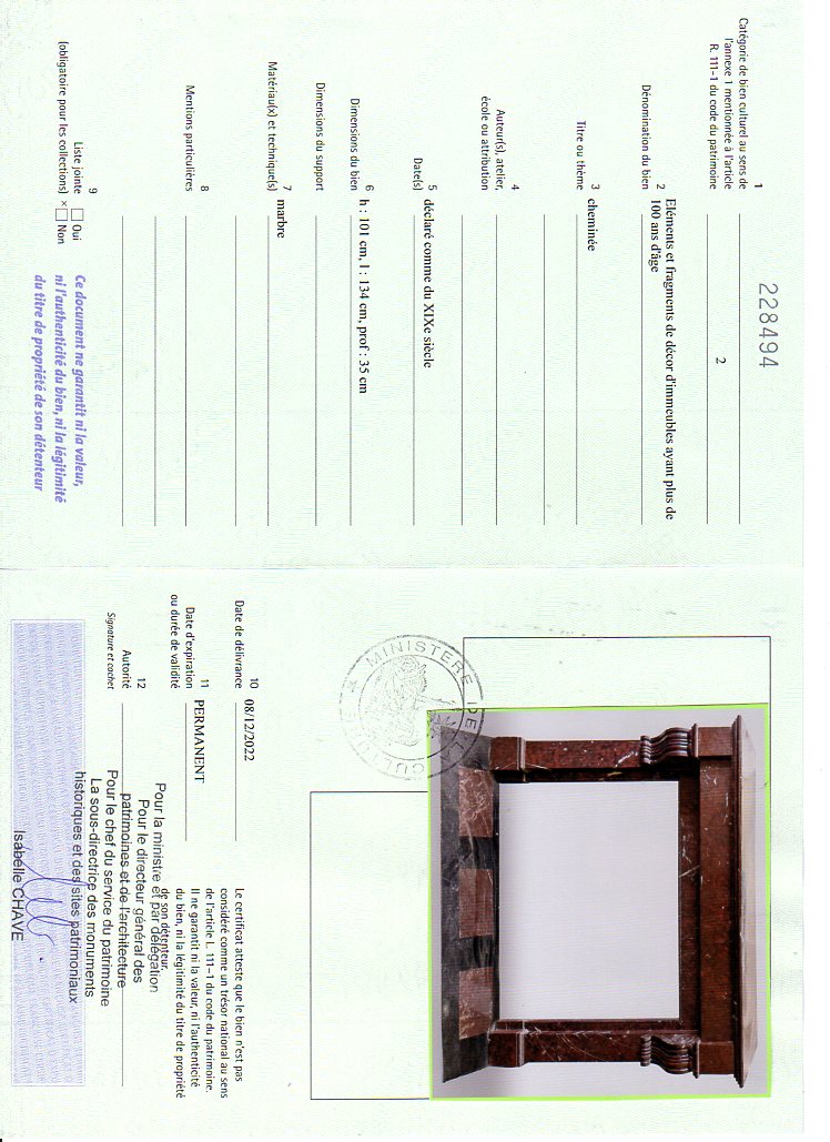 Export certificate