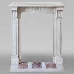 Small Modillon fireplace in Carrara marble