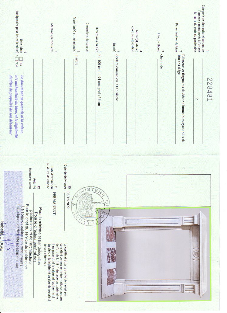 Export certificate