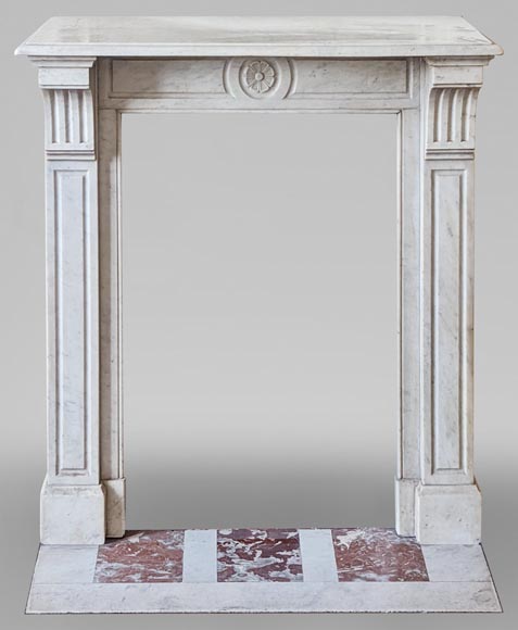 Small Modillon fireplace in Carrara marble-0