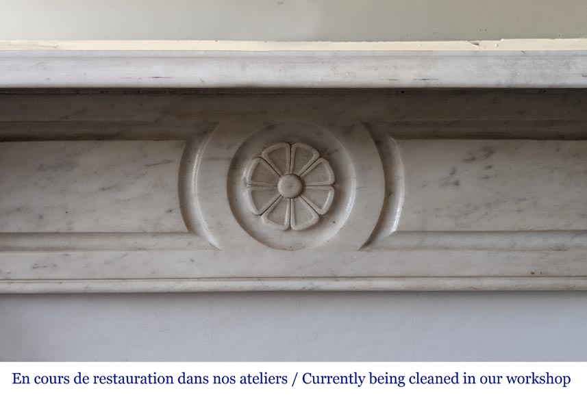 Small Modillon fireplace in Carrara marble-1
