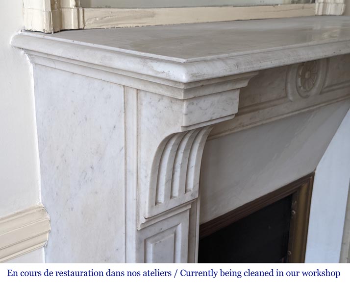 Small Modillon fireplace in Carrara marble-3