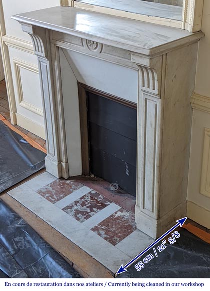 Small Modillon fireplace in Carrara marble-5