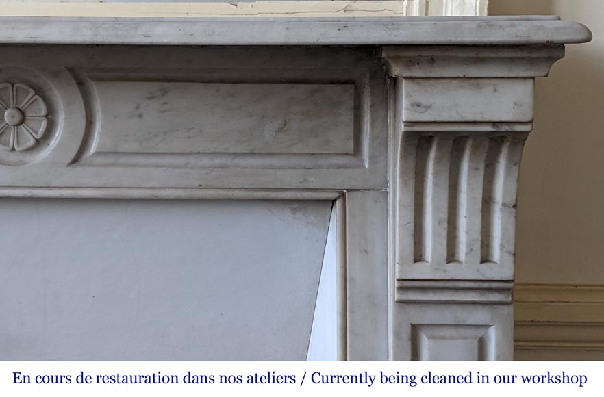 Small Modillon fireplace in Carrara marble-6