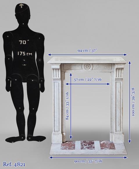 Small Modillon fireplace in Carrara marble-10
