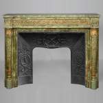 Louis XVI style mantel in bronze and green onyx