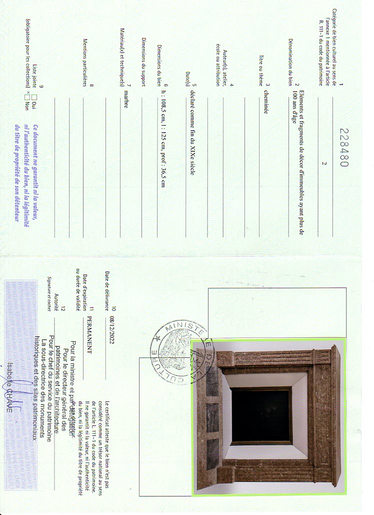 Export certificate