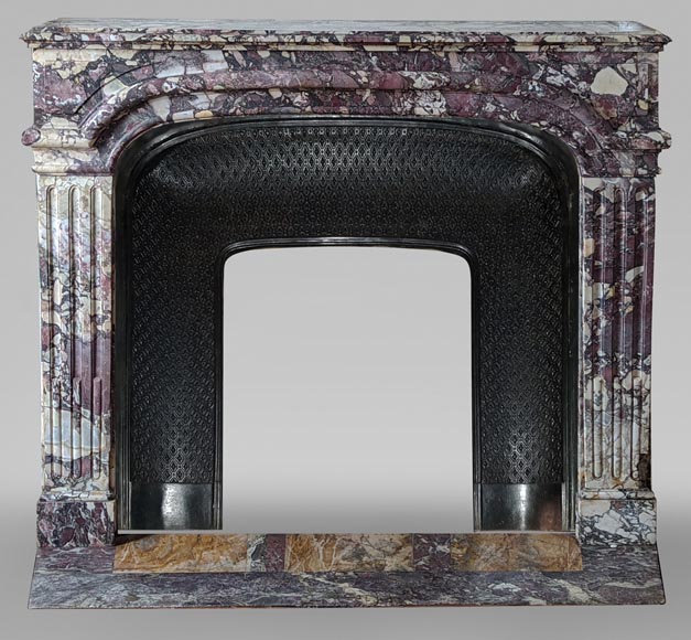 Regence style fireplace made with Fleur de Pêcher marble-0