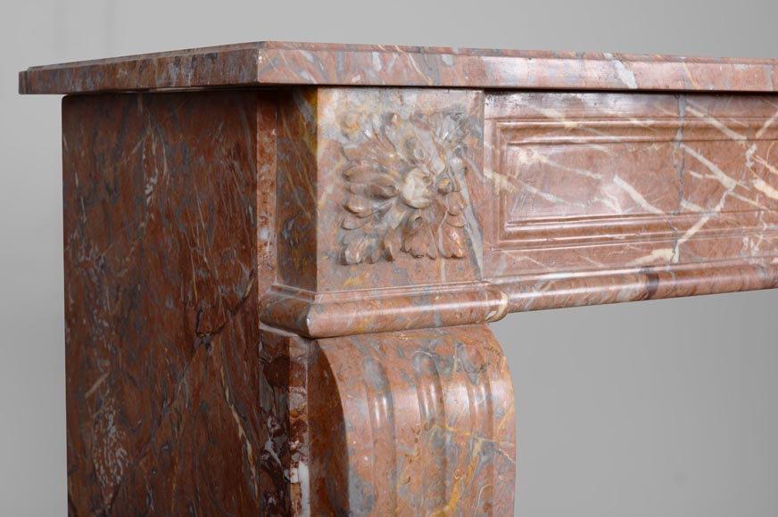 Louis XVI period mantel in Sarrancolin marble-3
