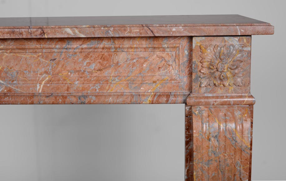 Louis XVI period mantel in Sarrancolin marble-6