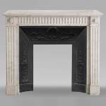 Louis XVI style fireplace in Carrara marble
