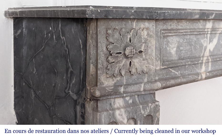 Antique Fireplace from the Louis XVI period in Ardennes gray marble-3