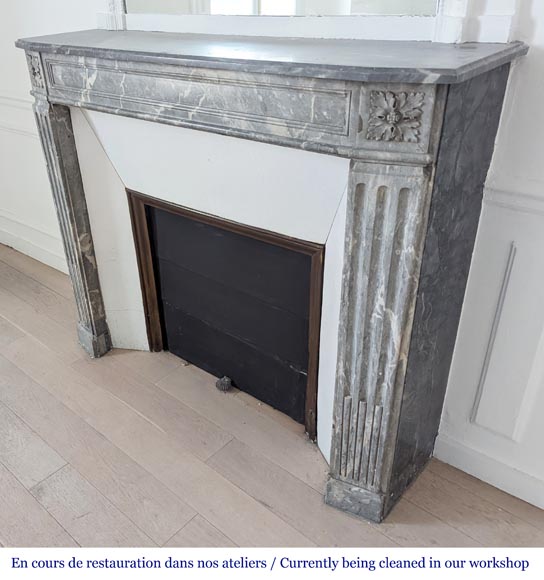 Antique Fireplace from the Louis XVI period in Ardennes gray marble-5