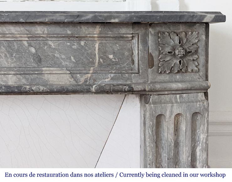 Antique Fireplace from the Louis XVI period in Ardennes gray marble-6