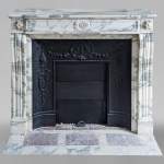 Louis XVI style fireplace in Arabescato marble