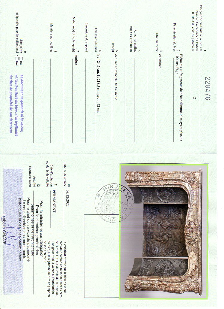 Export certificate