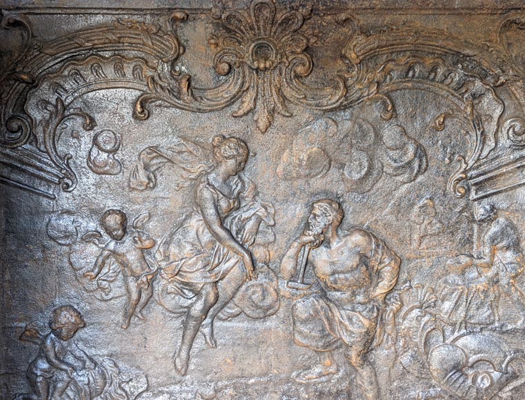 Exceptional Louis XV style fireplace in Rouge Royal marble with an asymmetrical shell-16