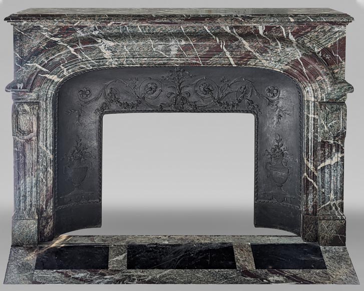Important Regency style fireplace in Campan marble-0