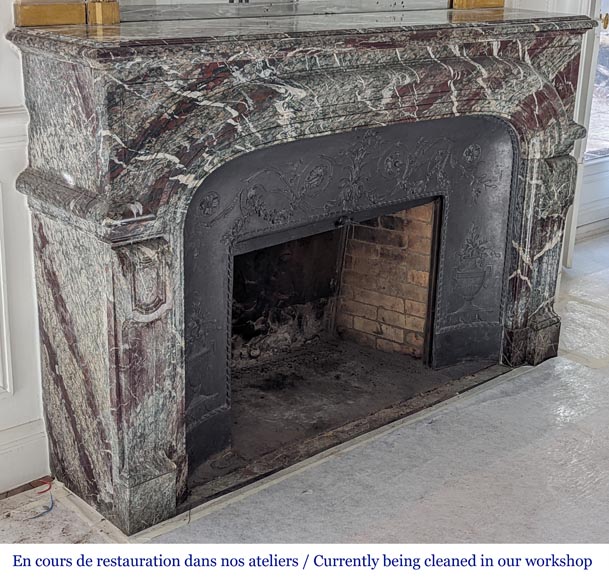 Important Regency style fireplace in Campan marble-2