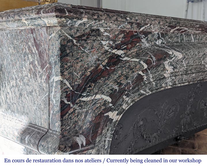 Important Regency style fireplace in Campan marble-3