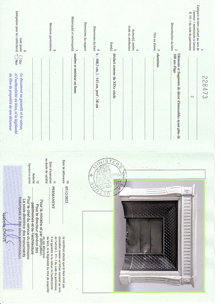 Export certificate