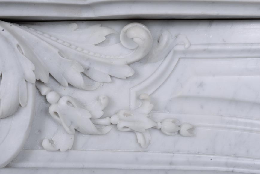 Napoleon III style mantel in Carrara marble-2