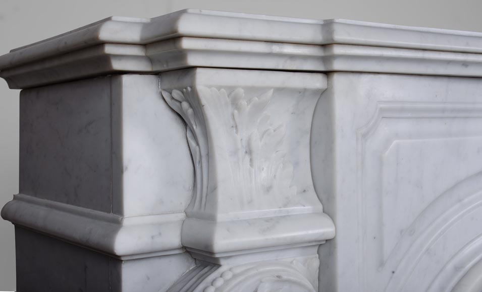 Napoleon III style mantel in Carrara marble-5