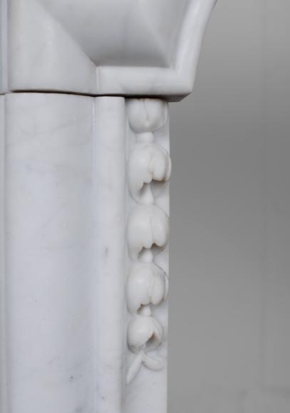 Napoleon III style mantel in Carrara marble-7