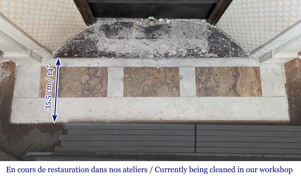Louis XVI style fireplace in Carrara marble-7