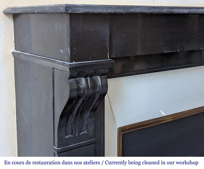 Napoleon III style mantel in black marble-3