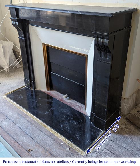 Napoleon III style mantel in black marble-5