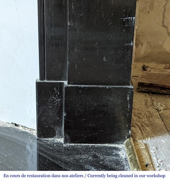 Napoleon III style mantel in black marble-7
