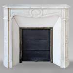 Pompadour fireplace in Carrara marble