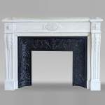 Louis XVI style mantel in Carrara marble