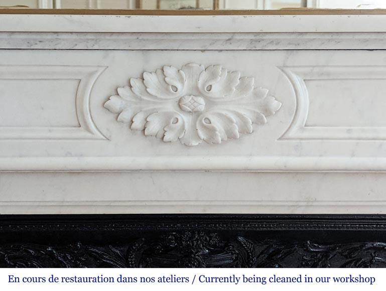 Louis XVI style mantel in Carrara marble-1