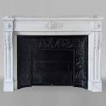 Louis XVI style mantel in Carrara marble