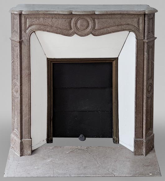 Louis XIV style fireplace in Lunel marble-0