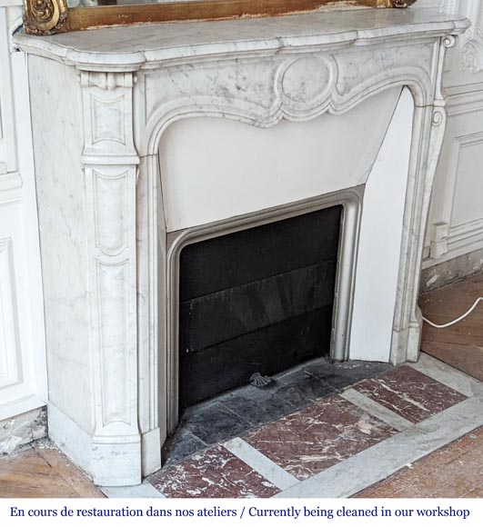 Louis XV style fireplace in Carrara marble Marble