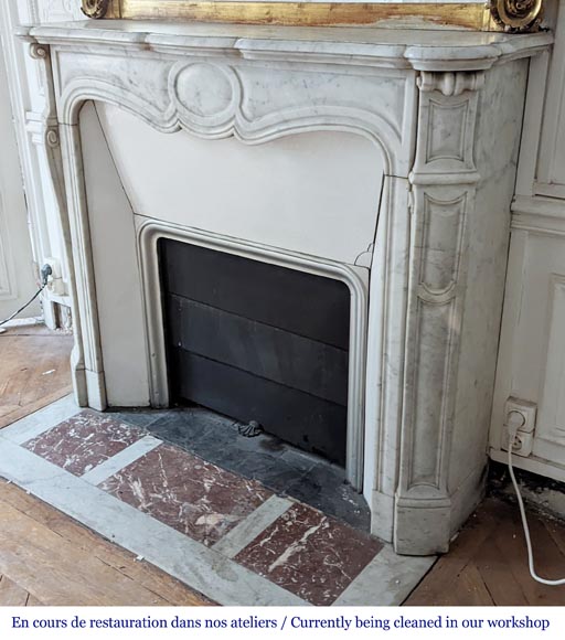 Louis XV style fireplace in Carrara marble Marble