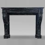 Napoleon III style mantel in Marquina marble