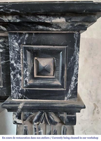 Napoleon III style mantel in Marquina marble-3
