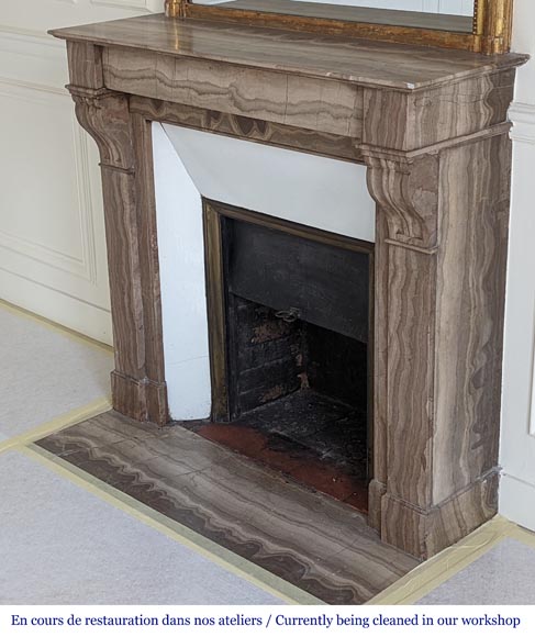 Small Napoleon III style mantel in Lunel marble-5