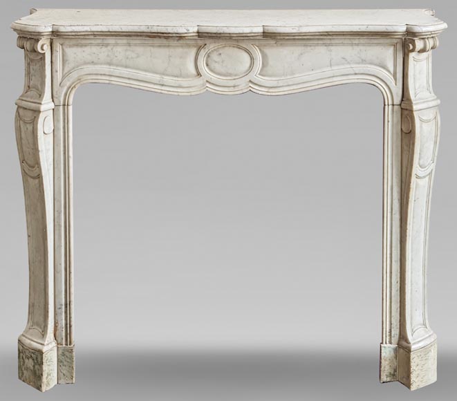 Pompadour mantel in Carrara marble-0