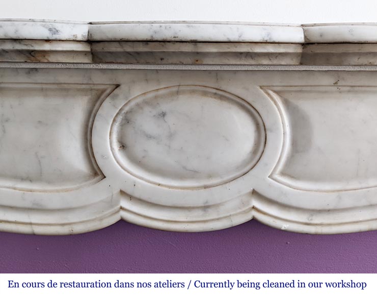 Pompadour mantel in Carrara marble-1